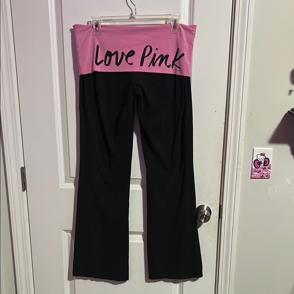 PINK vs fold over flare yoga pants